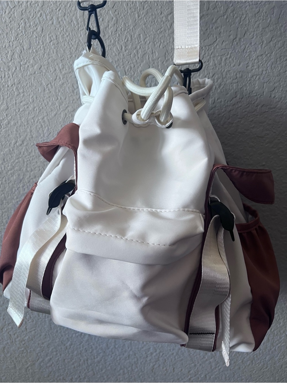 Bougie back to school White and Brown Drawstring Tote Bag - Picture 4 of 16